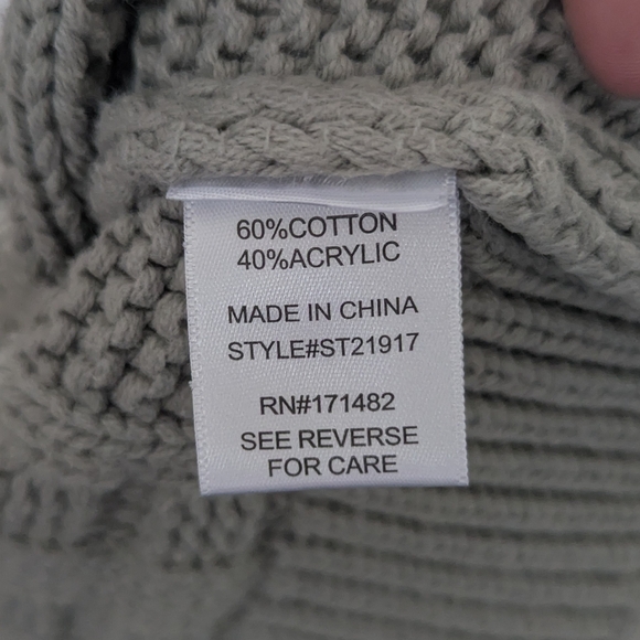 Sincerely Jules Mint Gray Ribbed Knit Sweater - Picture 3 of 7